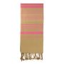 Bath towels - ORGANIC COTTON FOUTA - SAND Collection- Color SAND & INDIAN ROSE - KARAWAN AUTHENTIC