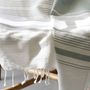 Serviettes de bain - FOUTA EN COTON BIOLOGIQUE - Collection WHITE SAND- Couleur BLANC & MIRAGE - KARAWAN AUTHENTIC