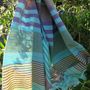 Bath towels - ORGANIC COTTON FOUTA - SUD Collection - AQUAMARINE Color - KARAWAN AUTHENTIC