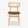 Kitchens furniture - Billy chair, rattan & brown PU leather - VIBORR