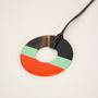 Bijoux - Pendentif anneau en sabot de buffle et laque - L INDOCHINEUR X RIVÊT