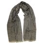 Throw blankets - Wool silk maxi scarf - kinetic - camel black - SOPHIE GUYOT SILKS