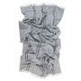 Throw blankets - Silk wool maxi scarf - kinetic - flour gray - SOPHIE GUYOT SILKS