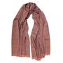 Throw blankets - Wool silk maxi scarf - kinetic - burgundy clay - SOPHIE GUYOT SILKS
