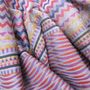Accessoires de voyage - Écharpe midi coton soie – sismique zigzig - poudre multicolore - SOPHIE GUYOT SILKS