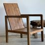 Armchairs - Large armchair in natural wood (teak) minimalist design - OFFICE OBJETS
