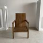 Armchairs - Large armchair in natural wood (teak) minimalist design - OFFICE OBJETS