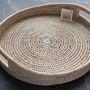 Trays - Tibaw L Natural Rattan Curved Round Tray - PAGAN