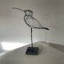 Unique pieces - Steel wire sculpture in the volume of a bird\" Curlew\ " - FABIENNE QUENARD ATELIER ARC EN LUNE