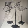 Pièces uniques - Sculpture fil acier dans le volume d'un oiseau "Courlis cendré" - FABIENNE QUENARD ATELIER ARC EN LUNE