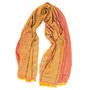 Throw blankets - Maxi cotton silk scarf - Parc de la Tête D'or - yellow pink - SOPHIE GUYOT SILKS