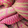 Throw blankets - Maxi cotton silk scarf - Parc de la Tête D'or - yellow pink - SOPHIE GUYOT SILKS