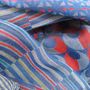 Throw blankets - Cotton silk maxi scarf - Macro Micro - multicolor electric blue - SOPHIE GUYOT SILKS