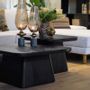 Coffee tables - Black Mango Wood Side Table - COLMORE