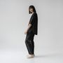 Sleepwear - Black Linen Primrose Loungewear Set - LINEN TALES