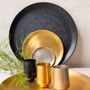 Decorative objects - GOLDEN 'MOON' SMOOTH BRASS GLASS - KARAWAN AUTHENTIC