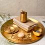 Decorative objects - GOLDEN 'MOON' SMOOTH BRASS GLASS - KARAWAN AUTHENTIC