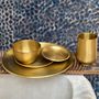 Decorative objects - GOLDEN 'MOON' SMOOTH BRASS GLASS - KARAWAN AUTHENTIC