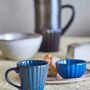 Mugs - Latina Mug, Blue, Stoneware - BLOOMINGVILLE