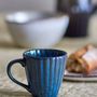 Mugs - Latina Mug, Blue, Stoneware - BLOOMINGVILLE
