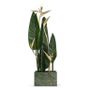 Sculptures, statuettes and miniatures - Stella 4 - Marble Vase with Brass Sculpture: Elegant Flower Design - MAEVE