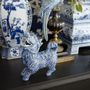 Sculptures, statuettes and miniatures - Blue and White Lion Figurines - G & C INTERIORS A/S