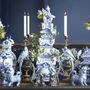 Sculptures, statuettes and miniatures - Blue and White Lion Figurines - G & C INTERIORS A/S