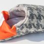 Cadeaux - Tweed à carreaux pied-de-poule × fourrure - MERIPPA