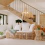 Canapés - LULLI - Banquette design en rotin avec 1 grand coussin et 3 petits coussins - HYDILE
