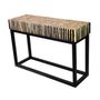 Console table - BAZIL - Black teak wood console with black iron legs - HYDILE