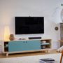 TV stands - Wooden TV stand - 2 sliding doors L. 160 cm / 63.0", 11 colors and several dimensions - MON PETIT MEUBLE FRANÇAIS