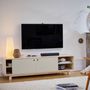 Meubles TV - Meuble TV en bois - 2 portes coulissantes L. 160 cm, 11 couleurs et plusieurs dimensions - MON PETIT MEUBLE FRANÇAIS