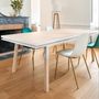 Dining Tables - Rectangular solid wood dining table extendable with 2 extensions 160 x 100 cm, 11 colors - several dimensions - MON PETIT MEUBLE FRANÇAIS