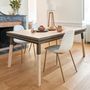 Dining Tables - Rectangular solid wood dining table extendable with 2 extensions 160 x 100 cm, 11 colors - several dimensions - MON PETIT MEUBLE FRANÇAIS