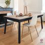 Tables Salle à Manger - Table design et extensible en chêne massif, 180 cm x 100 cm - MON PETIT MEUBLE FRANÇAIS