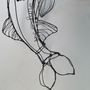 Unique pieces - Pike fish in steel wire in the volume - FABIENNE QUENARD ATELIER ARC EN LUNE