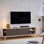 TV stands - Wooden TV stand - 2 sliding doors L. 160 cm / 63.0", 11 colors and several dimensions - MON PETIT MEUBLE FRANÇAIS