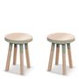 Kitchens furniture - Set of 2 round stools made of 100% solid wood - 11 colors and 2 dimensions - MON PETIT MEUBLE FRANÇAIS