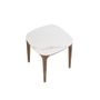 Coffee tables - Porcelain marble and walnut square corner table - ANGEL CERDÁ