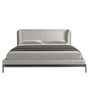 Beds - Light grey fabric and dark grey leatherette bed - ANGEL CERDÁ