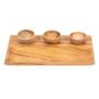 Platter and bowls - SHUSH - Snack tray with 3 small teak bowls - HYDILE