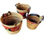 Caskets and boxes - Set of 3 Abaca and patchwork baskets BBMKKP - BALINAISA