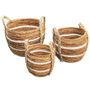 Laundry baskets - Set of 3 Gentong and Abaca GBMS baskets - BALINAISA