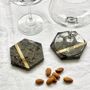 Plats et saladiers - Brass- Sous-verre hexagonal en marbre et laiton - PISTORE MARMI