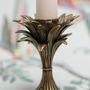 Decorative objects - Recycled brass Feather candle holder - WILD BY MOSAIC