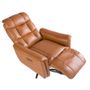 Armchairs - Brown leather swivel armchair - ANGEL CERDÁ