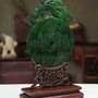 Sculptures, statuettes and miniatures - Handmade Jade Carving The Dragon on a Perched\"” Bi\ - TRESORIENT