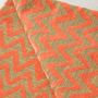 Homewear textile - Luxury faux fur throw. Arctic hare with a salmon Aztec backing. - WILLIAM WORLD MADE