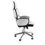Armchairs - Office swivel chair light grey fabric and glossy white pvc - ANGEL CERDÁ