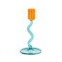 Candlesticks and candle holders - Villa Collection Styles Candleholder Dia 8.5 x 15.3 cm Blue/Amber - VILLA COLLECTION DENMARK